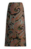 Etro Paisley Brocade A-line Midi Skirt In Multi