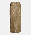 Etro Paisley Brocade Midi Skirt In Brown