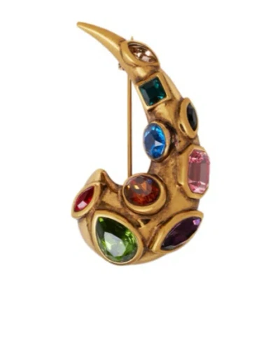 Etro Paisley Brooch With Crystals