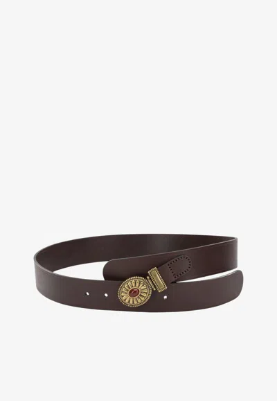 Etro Paisley Buckle Belt In Brown