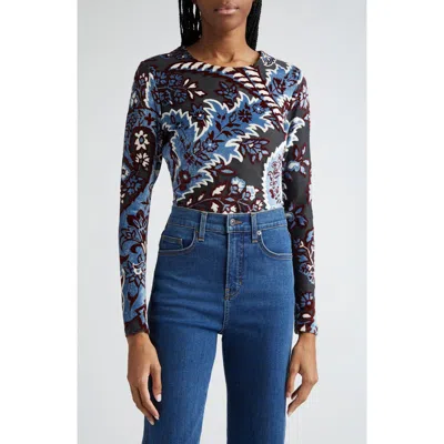 Etro Paisley Burnout Long Sleeve Top In S9880