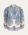 Etro Paisley Button Down Blouse In Print On White Base