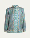Etro Multi-coloured Silk Paisley Shirt In Green Print