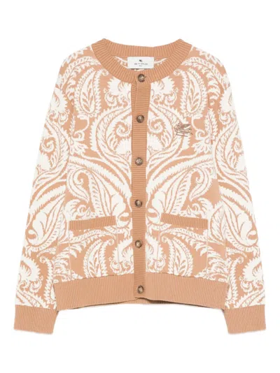 Etro Paisley-buttoned Cardigan In Neutral