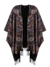 Etro Paisley-print Silk Cape In Black