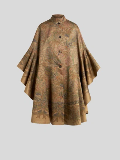 ETRO , PAISLEY CAPE, WOMAN, GREY, SIZE 40