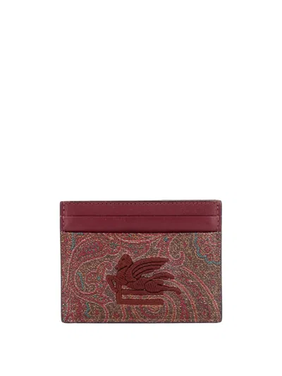 Etro Paisley Card Holder In Brown