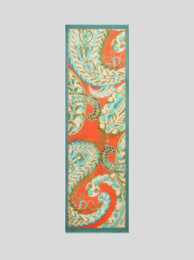 Etro , Paisley Cashmere-blend Scarf, Woman, Orange