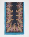 Etro Paisley Cashmere-silk Scarf In Blue