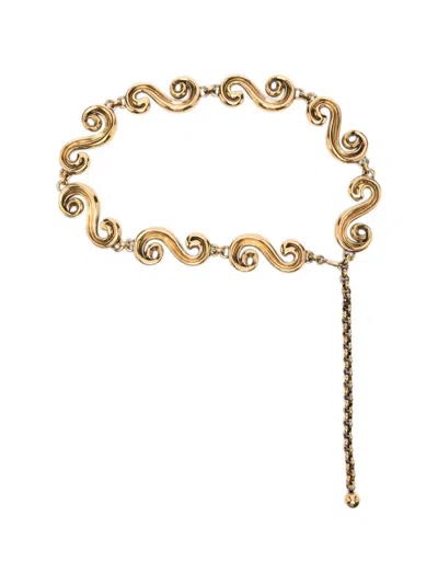 Etro Paisley Chain Belt In Gold
