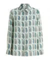 Etro Paisley Checkerboard-print Silk Shirt In Green