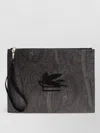 Etro Paisley Clutch Bag Rectangular Shape Wrist Strap In Gray