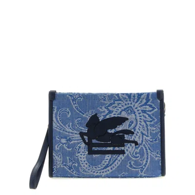 Etro Paisley Clutch In Blue