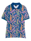Etro Paisley Collared Polo Top In Blue
