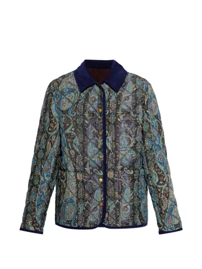 Etro Paisley Collared Jacket In Multi