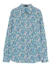 Etro Paisley Collared Shirt In Blue