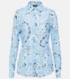Etro Paisley-print Cotton Blend Shirt In Blue