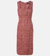 Etro Paisley Cotton And Wool-blend Midi Dress In Red