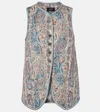 Etro Jacquard Paisley Floral Stretch Cotton Vest In Multi