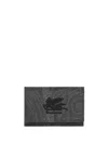 Etro Paisley Cotton-blend Wallet In Black