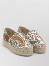 Etro Paisley Cotton Espadrilles Round Toe Sole In Multi