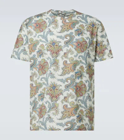 Etro Man T-shirt White Size M Cotton In Multi