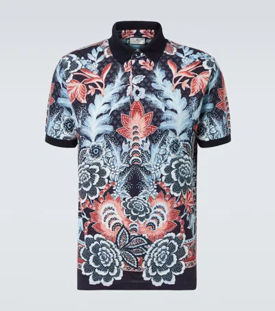 Etro Paisley Cotton Piqué Polo Shirt In Multi