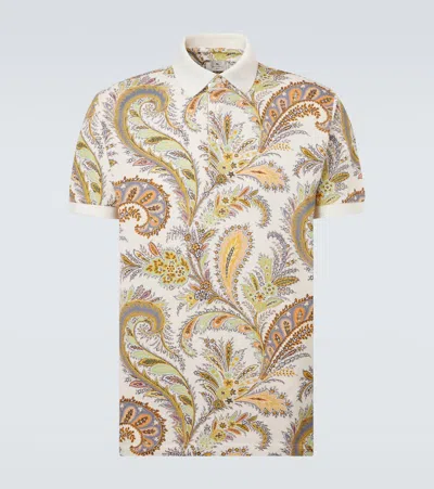 Etro Paisley Cotton Piqué Polo Shirt In Multi