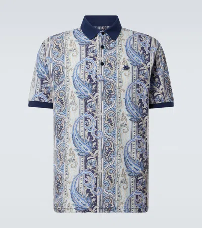 Etro Paisley Cotton Polo Shirt In Multi