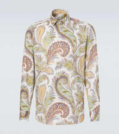 Etro Paisley Cotton Poplin Shirt In Multi