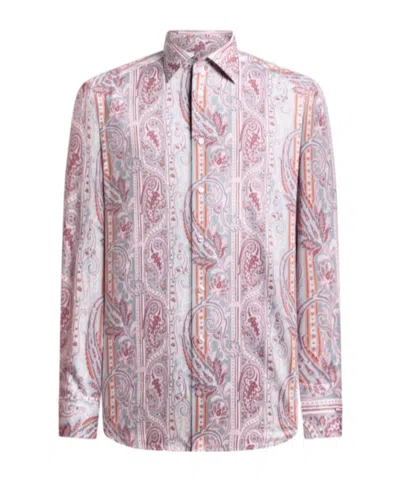 Etro Paisley Cotton Satin Shirt In Multi
