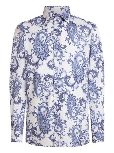 Etro Men Cotton Shirt With Paisley Pattern In Multi