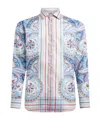 Etro Paisley Print Long-sleeved Stripe Shirt In White