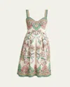 Etro Floral Print Dress In Print On White Base