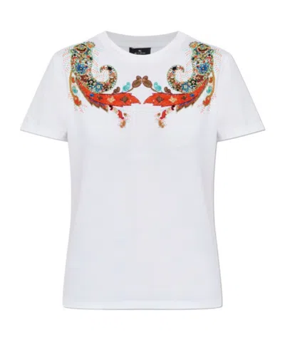 Etro Paisley Crewneck T-shirt In White