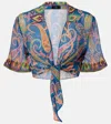 Etro Paisley Pattern Crop Top In Multi