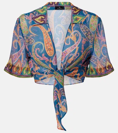 Etro Paisley Crop Top In Multi