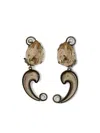 Etro Paisley Crystal Earrings In Brown