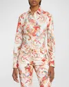 ETRO PAISLEY DECO COTTON FITTED BUTTON-DOWN SHIRT