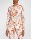 Etro Paisley Deco Cotton Shirt In Print On White Base