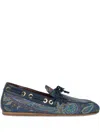 Etro Paisley Denim Loafers In Multi