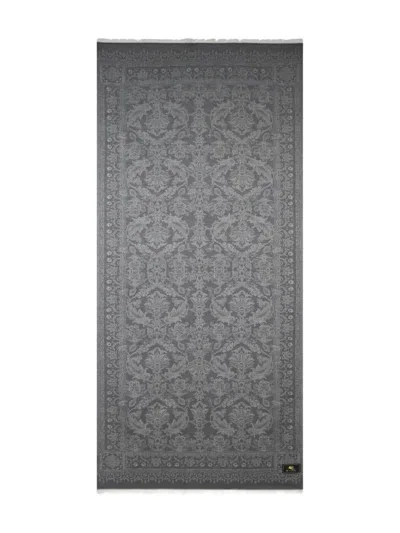 ETRO ETRO PAISLEY DESIGN FRINGED SCARF