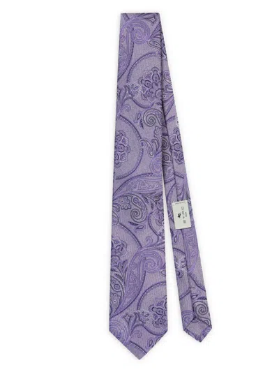 Etro Paisley Detailing Tie In Purple