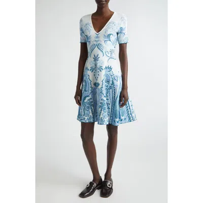 Etro Paisley Double Knit Jacquard Sweater Dress In Multi