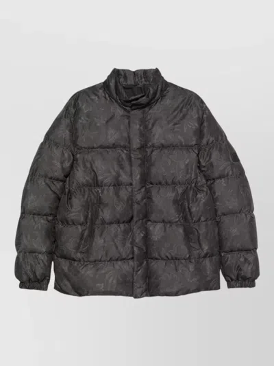 Etro Paisley Down Jacket High Neck Quilting In Black