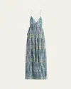 Etro Paisley Drawstring Beach Dress In Print On White Base