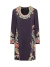 Etro Women Viscose Dress With Iconic Multicolor Print