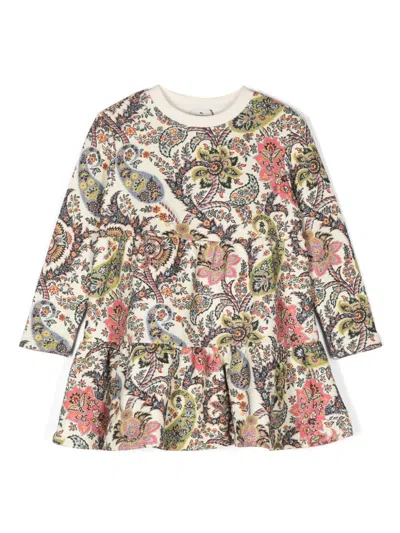 Etro Kids' Paisley Dress In Neutrals