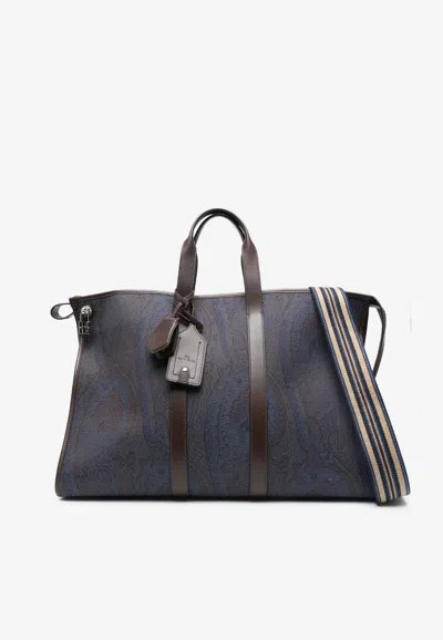 Etro Paisley-print Travel Bag In Braun