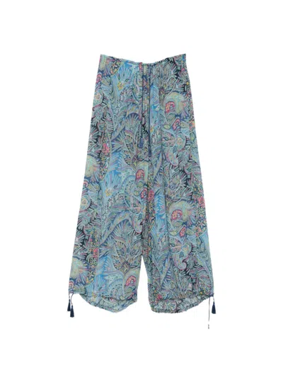 Etro Paisley Elasticated Waist In Blue